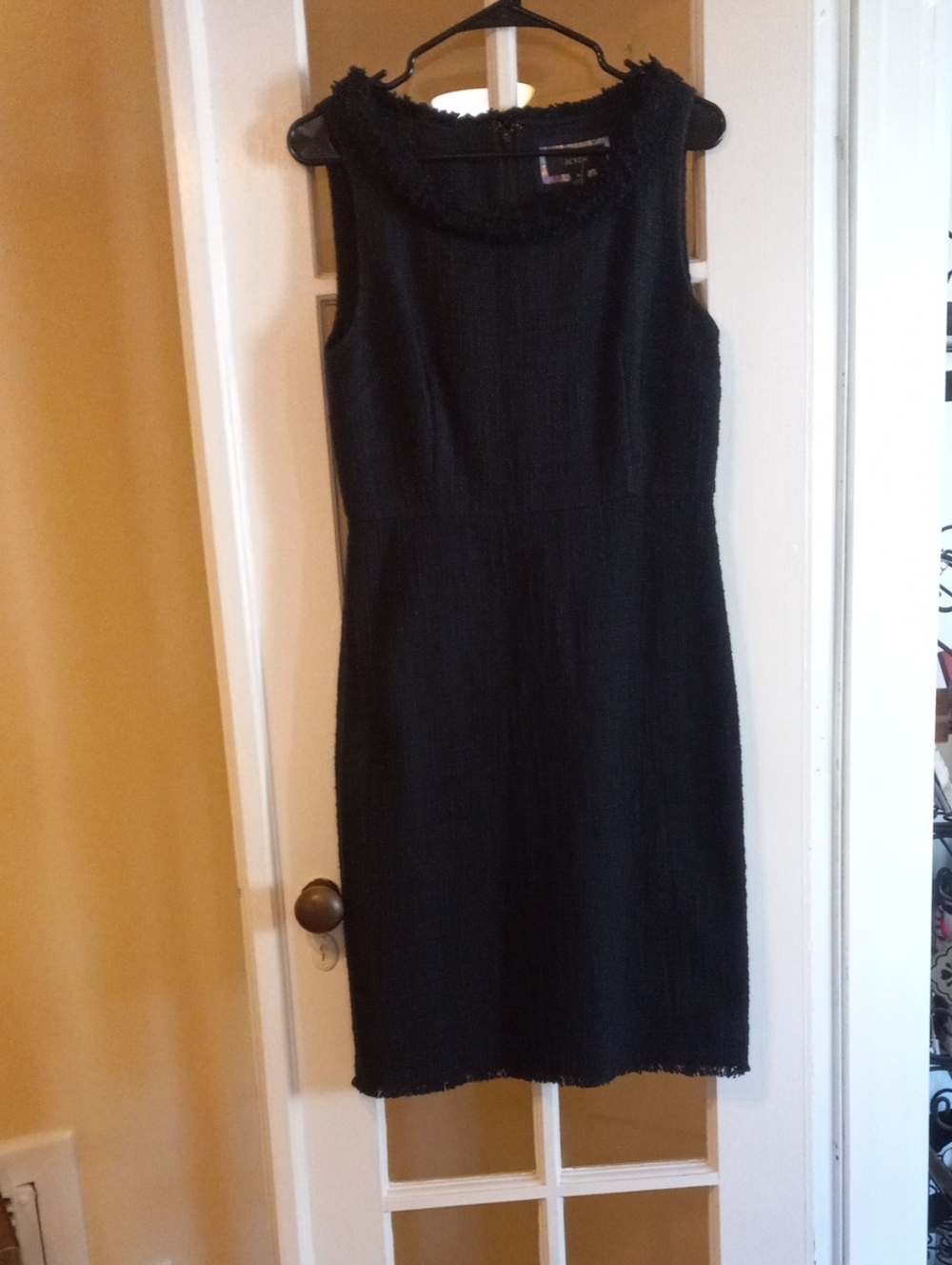 J. Crew Black Textured Sleeveless Sheath Dress